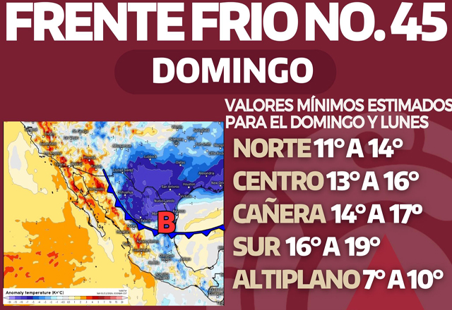 Previenen por frente frío intenso en la zona norte