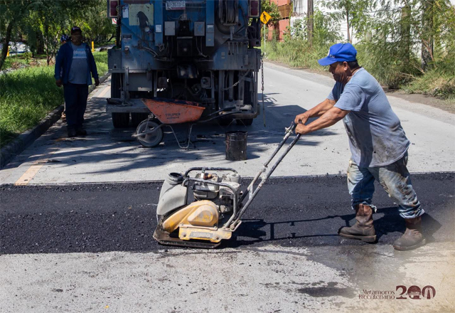 José Alberto Granados Fávila refuerza mantenimiento urbano y rehabilitación vial en Matamoros